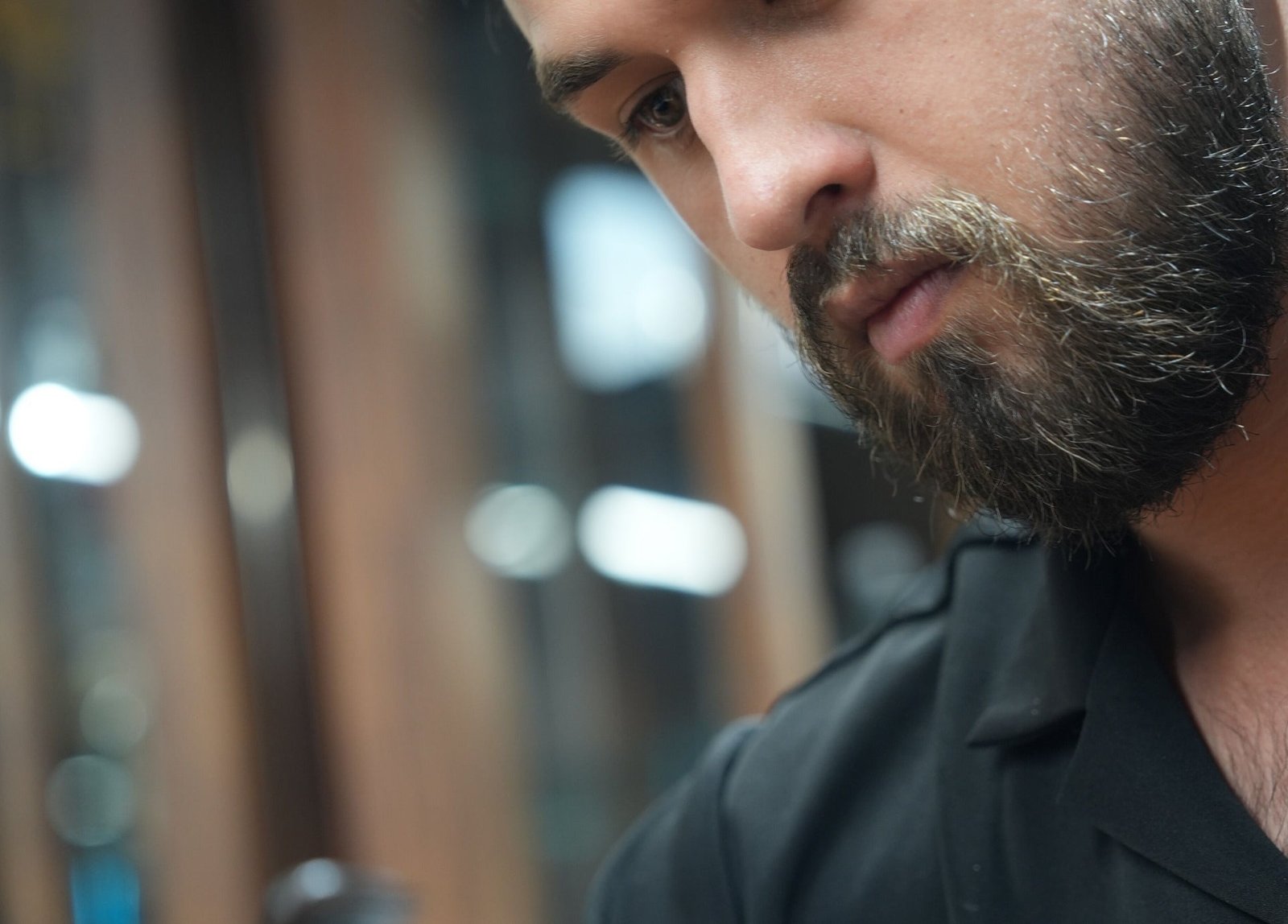 Close-up portrait of a bearded Blackjack JBR client